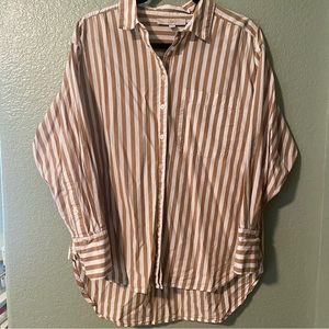 LOFT Boyfriend Button Up Tunic Shirt